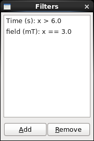 Data filter list.